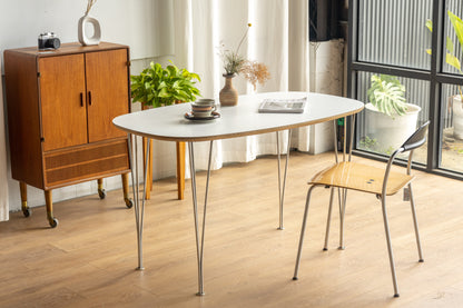 丹麥 白色圓角餐桌 OLDANMARK
