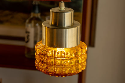 Vitrika 琥珀色 幾何壓紋 雙頭吊燈 OLDANMARK