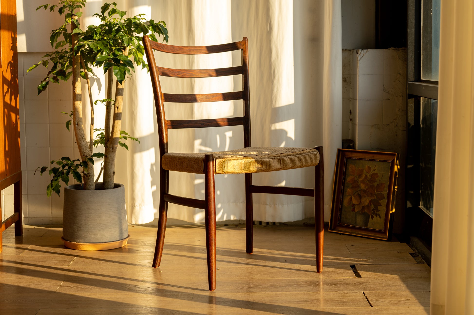 Skovby Møbelfabrik 丹麥 玫瑰木 編織 餐椅 OLDANMARK