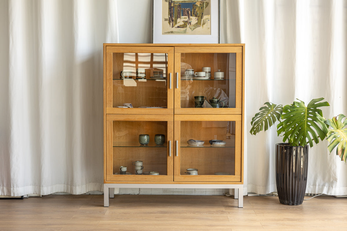 丹麥 橡木四門玻璃展示櫃 OLDANMARK