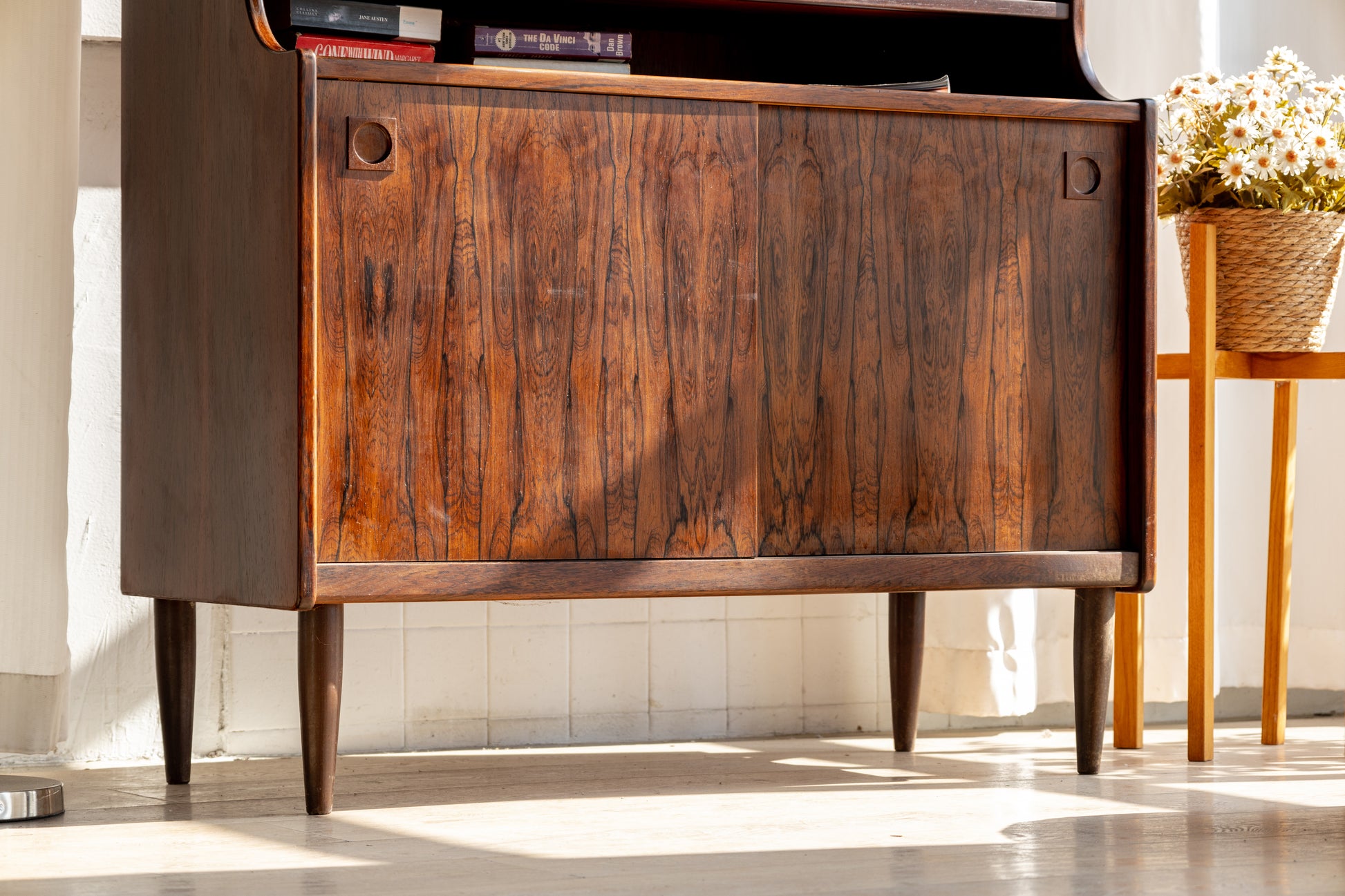 Farsø Møbelfabrik 丹麥 玫瑰木 滑門 高書櫃 OLDANMARK