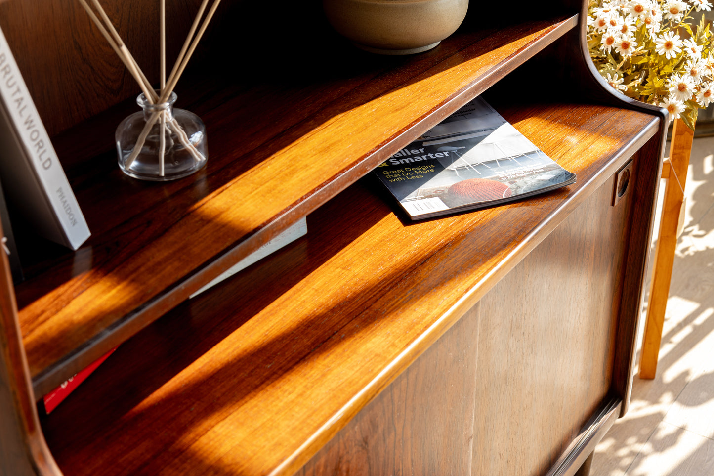 Farsø Møbelfabrik 丹麥 玫瑰木 滑門 高書櫃 OLDANMARK