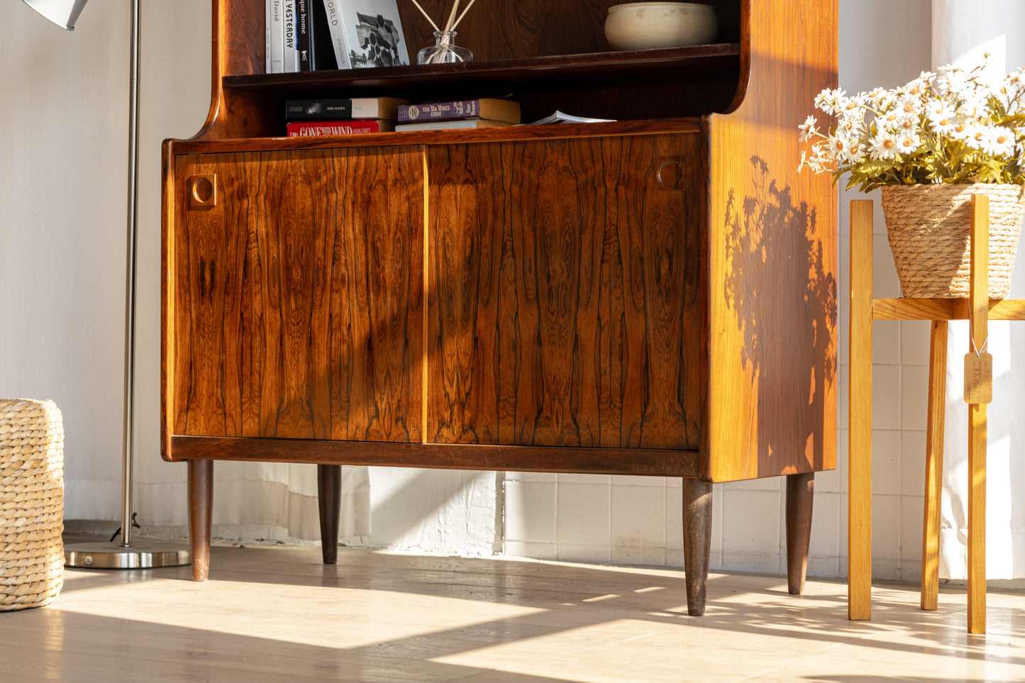 Farsø Møbelfabrik 丹麥 玫瑰木 滑門 高書櫃 OLDANMARK