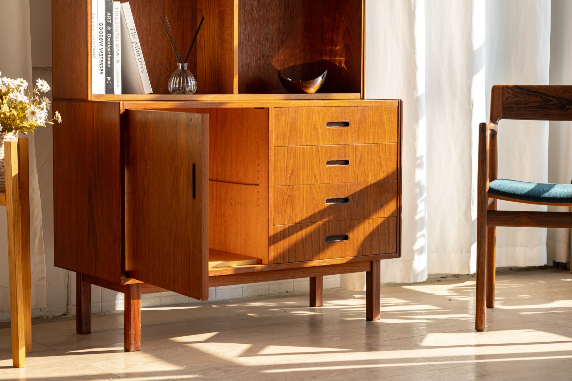 丹麥 柚木 開放式 層架 儲物櫃 OLDANMARK