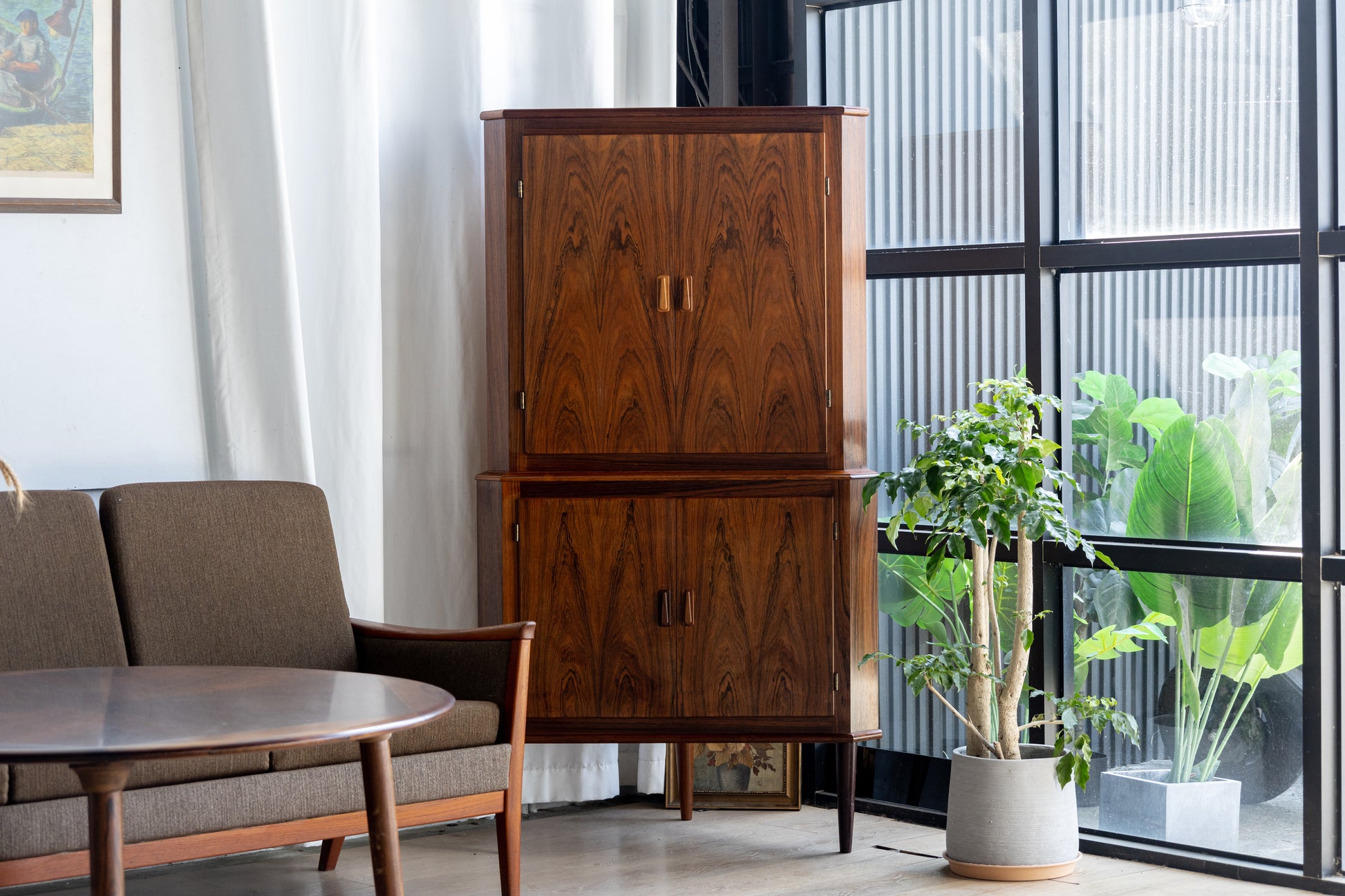 丹麥 玫瑰木 雙層 轉角櫃 OLDANMARK