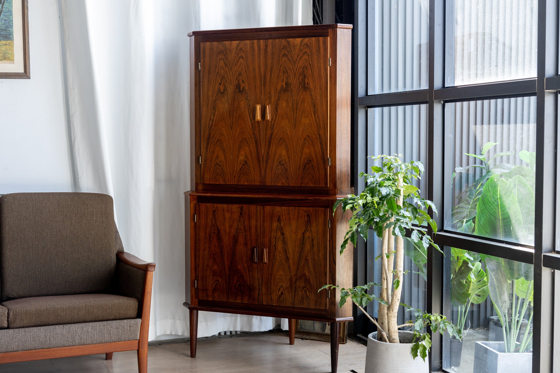 丹麥 玫瑰木 雙層 轉角櫃 OLDANMARK