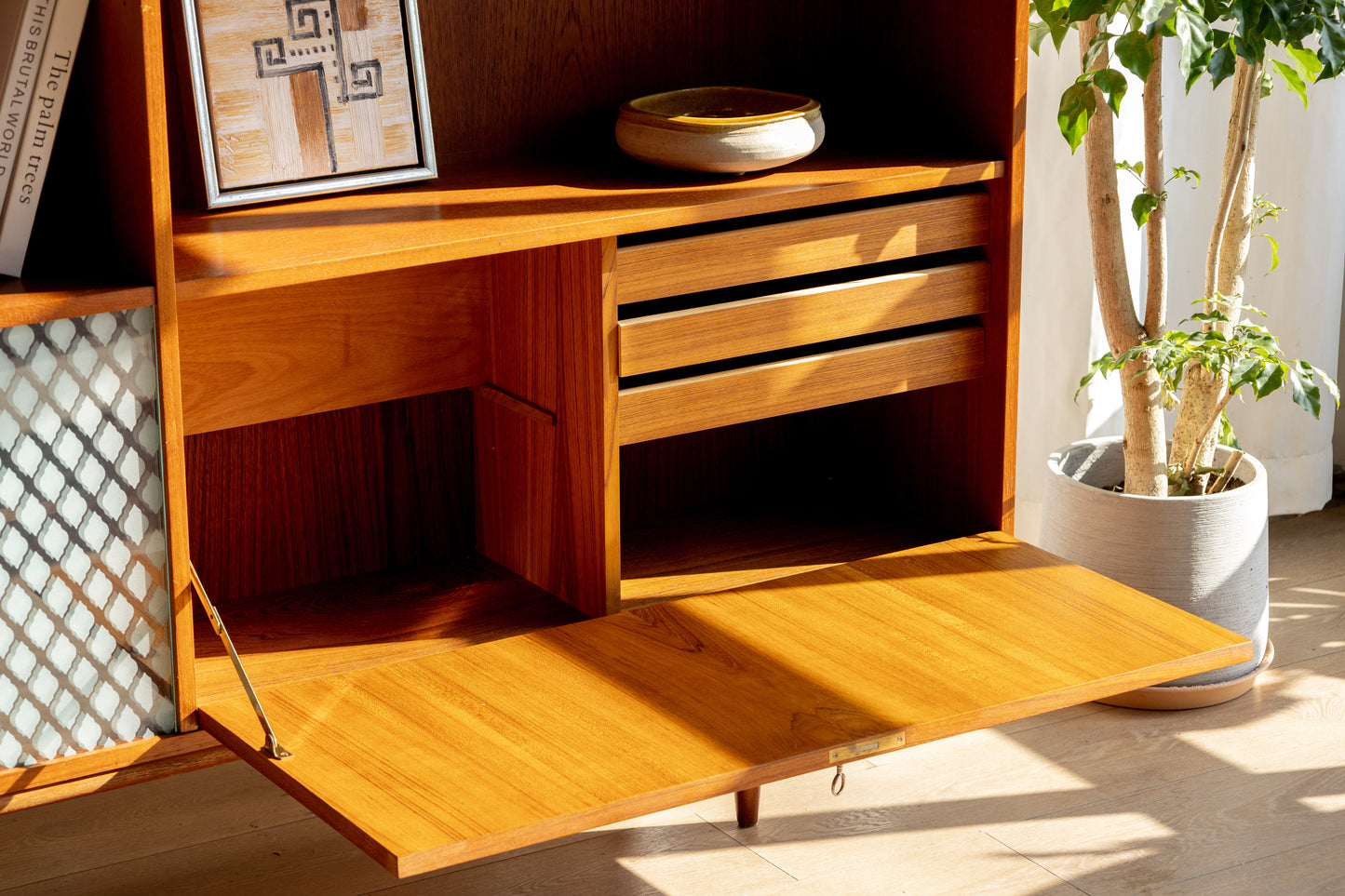 丹麥 柚木 多功能 展示邊櫃 OLDANMARK