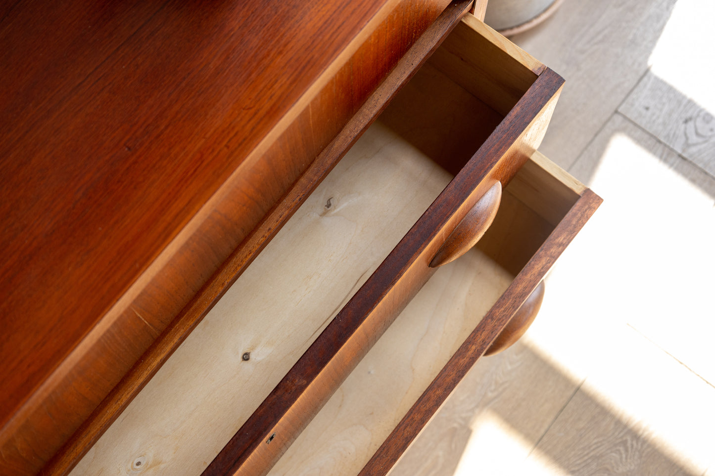 丹麥 柚木 上翻式 鏡面 化妝 寫字櫃 OLDANMARK