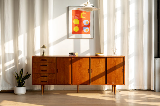 丹麥 柚木 長型 拉門 邊櫃 OLDANMARK