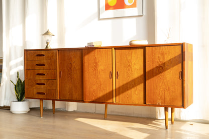 丹麥 柚木 長型 拉門 邊櫃 OLDANMARK