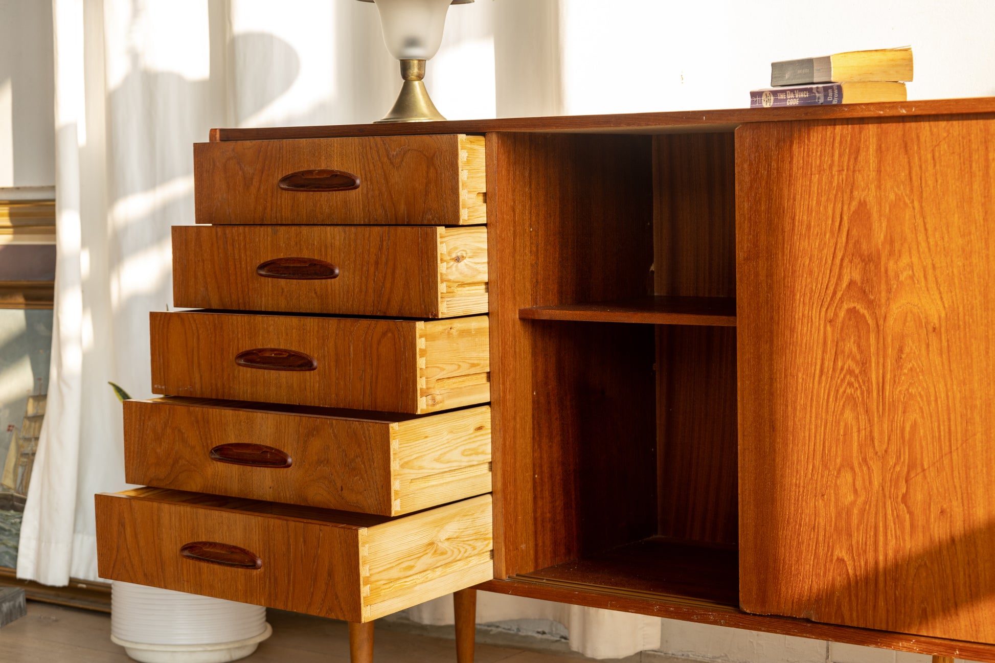 丹麥 柚木 長型 拉門 邊櫃 OLDANMARK