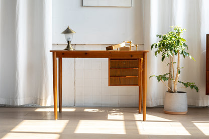 丹麥 柚木 單邊 懸掛抽屜 書桌 OLDANMARK