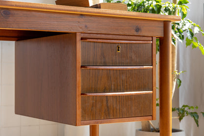 丹麥 柚木 單邊 懸掛抽屜 書桌 OLDANMARK