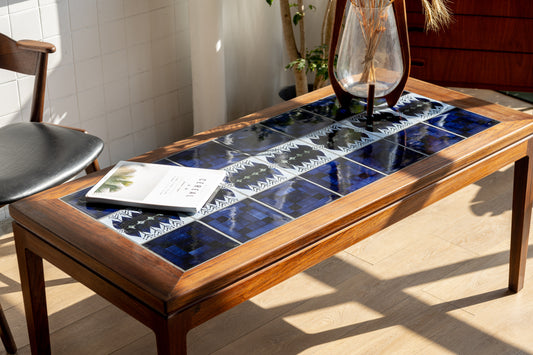 丹麥 玫瑰木 寶藍 瓷磚 咖啡桌 OLDANMARK