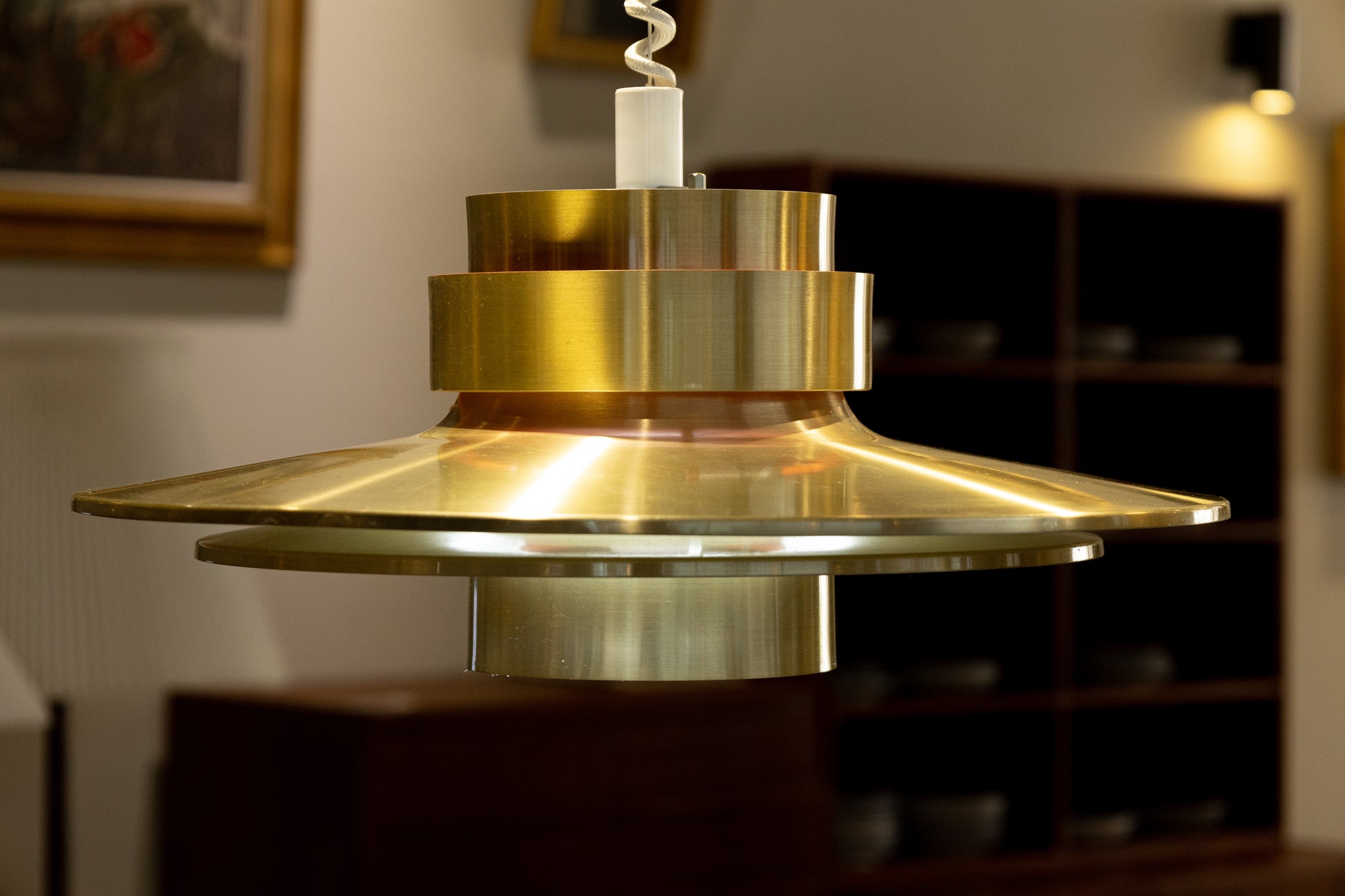 Carl Thore 瑞典 黃銅拉絲 層次吊燈 OLDANMARK