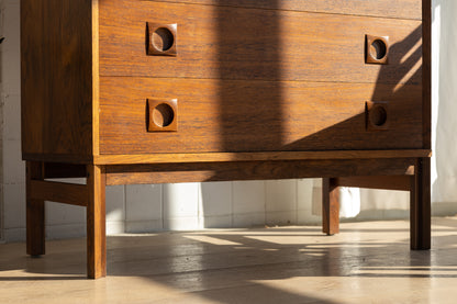 丹麥 玫瑰木 兩件式 玻璃 展示櫃 OLDANMARK