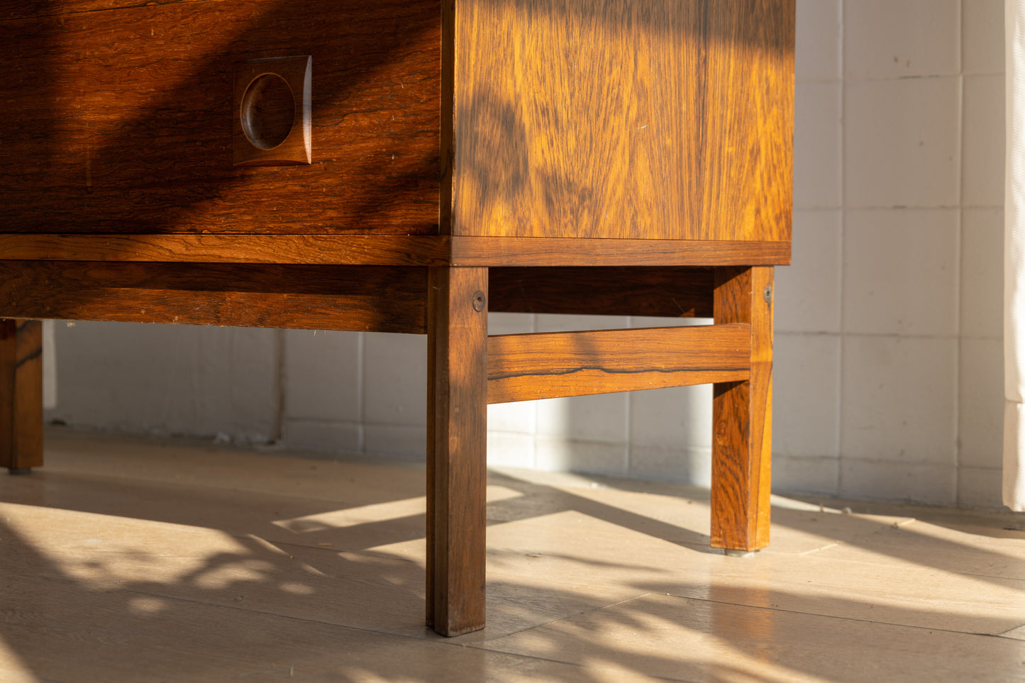 丹麥 玫瑰木 兩件式 玻璃 展示櫃 OLDANMARK