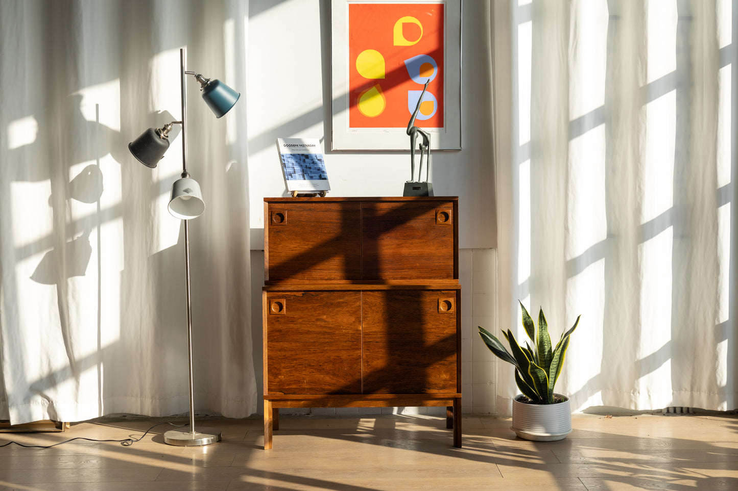 丹麥 玫瑰木 兩件式 內收門 收納櫃 OLDANMARK