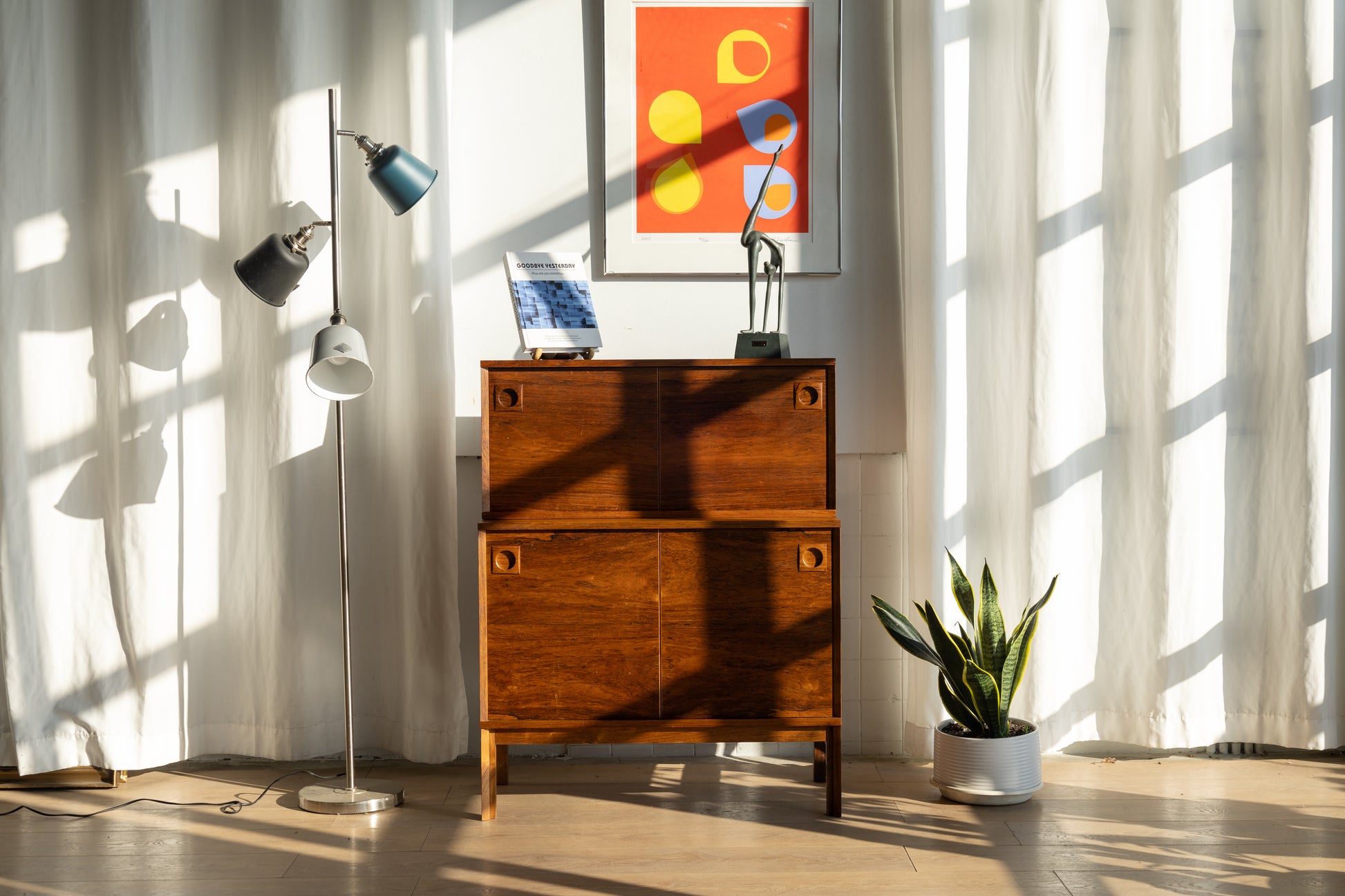 丹麥 玫瑰木 兩件式 內收門 收納櫃 OLDANMARK