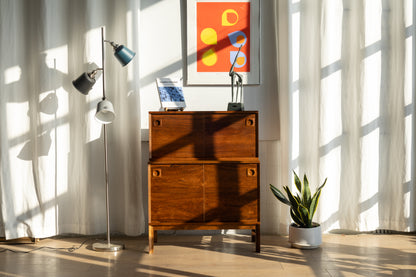 丹麥 玫瑰木 兩件式 內收門 收納櫃 OLDANMARK