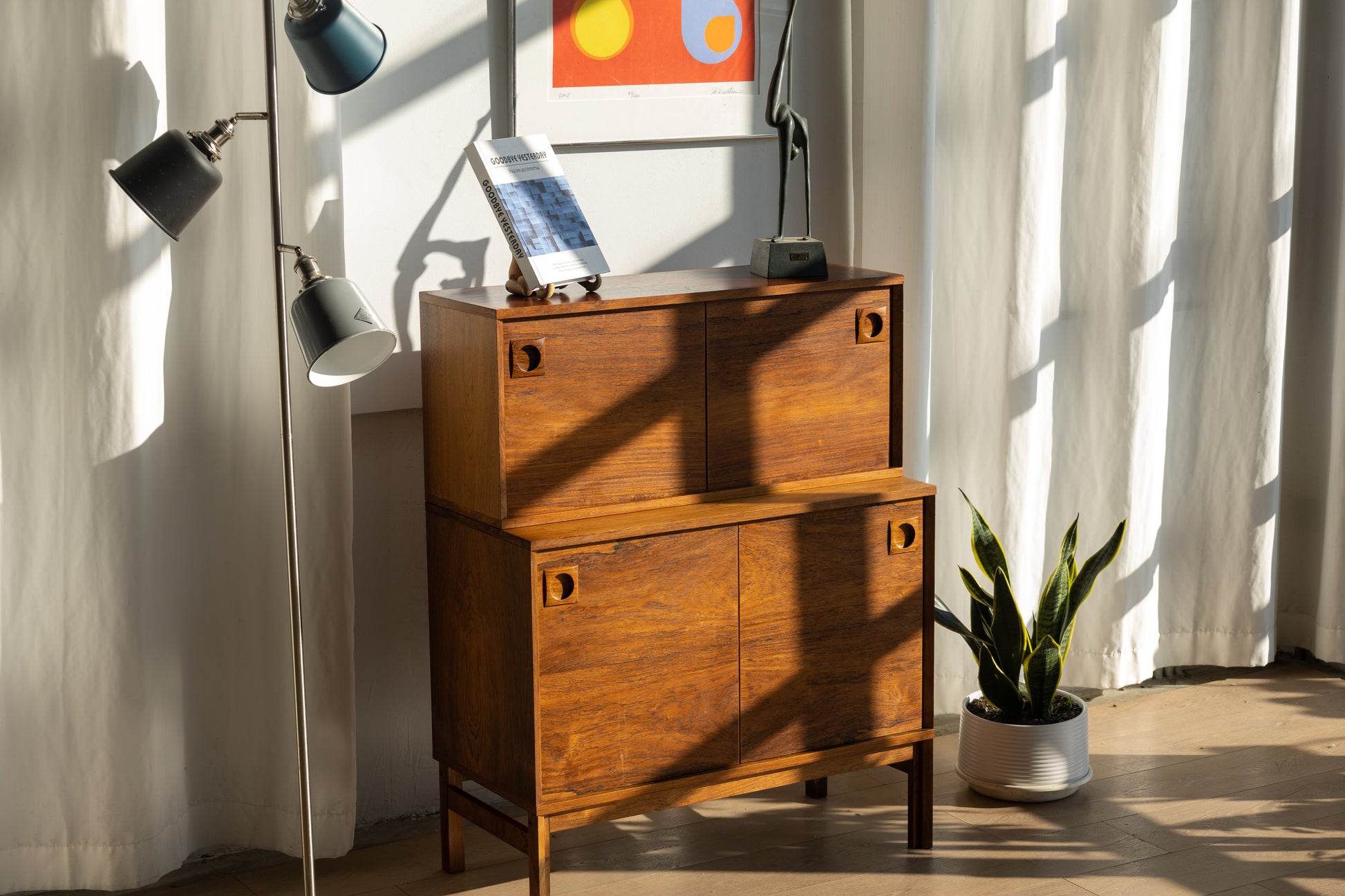 丹麥 玫瑰木 兩件式 內收門 收納櫃 OLDANMARK