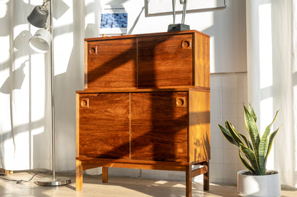 丹麥 玫瑰木 兩件式 內收門 收納櫃 OLDANMARK