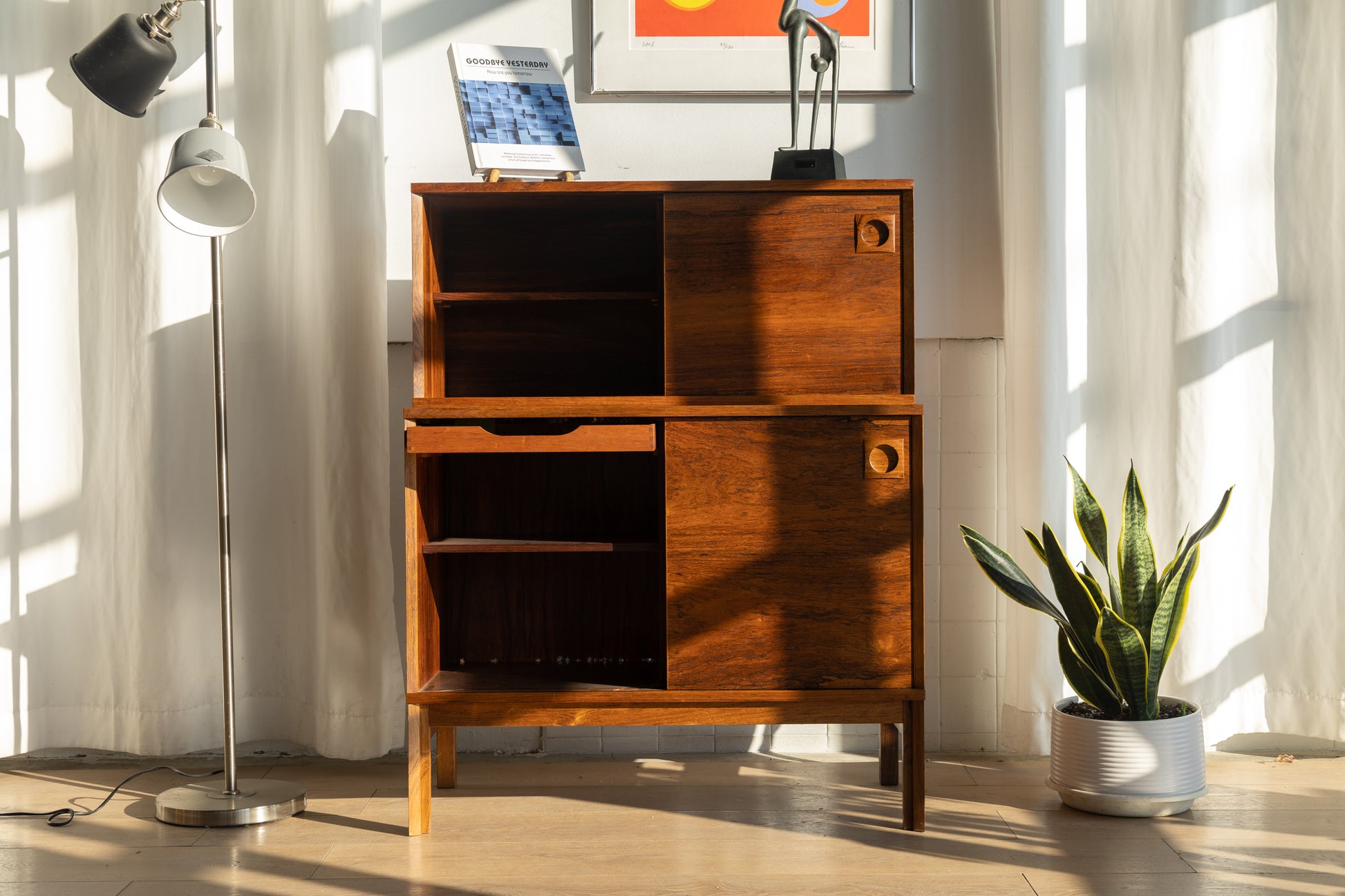 丹麥 玫瑰木 兩件式 內收門 收納櫃 OLDANMARK