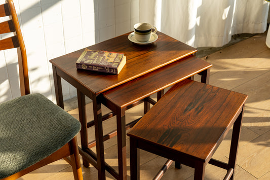 E.W. Bach 丹麥 玫瑰木 三連桌 OLDANMARK