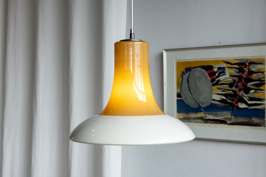 Wiktor Berndt Flygsfors 琥珀套色玻璃 吊燈 OLDANMARK