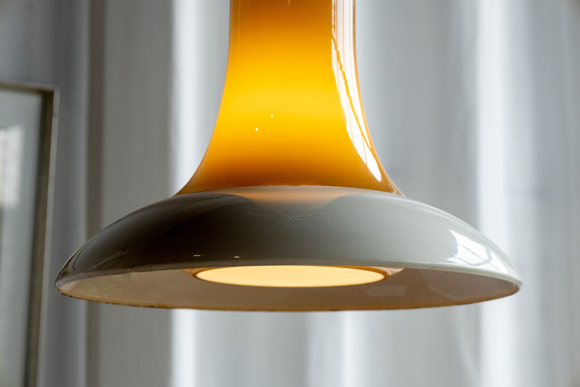Wiktor Berndt Flygsfors 琥珀套色玻璃 吊燈 OLDANMARK