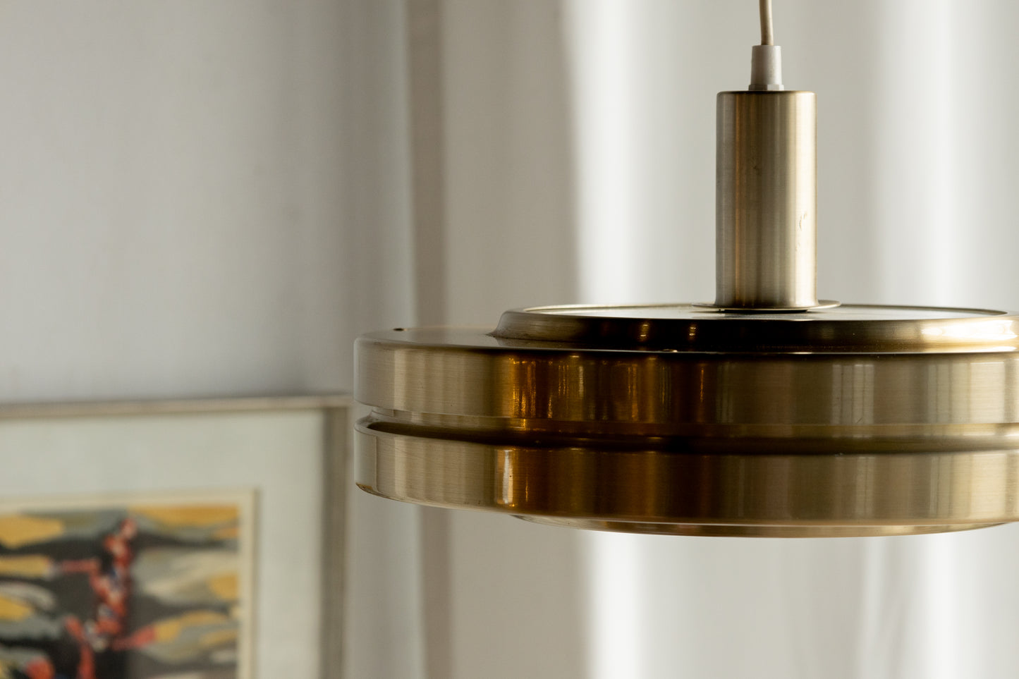 丹麥 黃銅 圓盤 雙層 吊燈 OLDANMARK