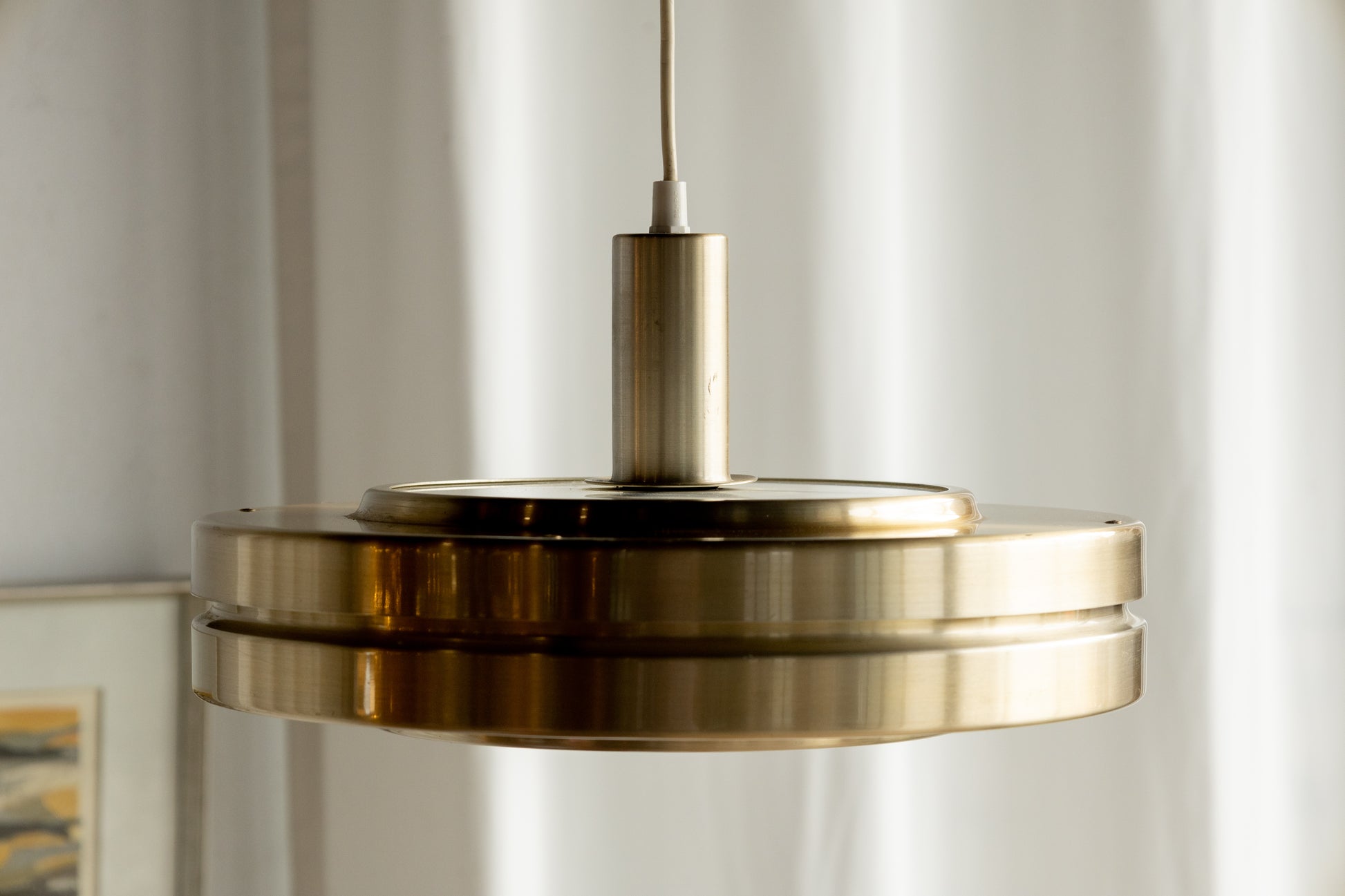 丹麥 黃銅 圓盤 雙層 吊燈 OLDANMARK