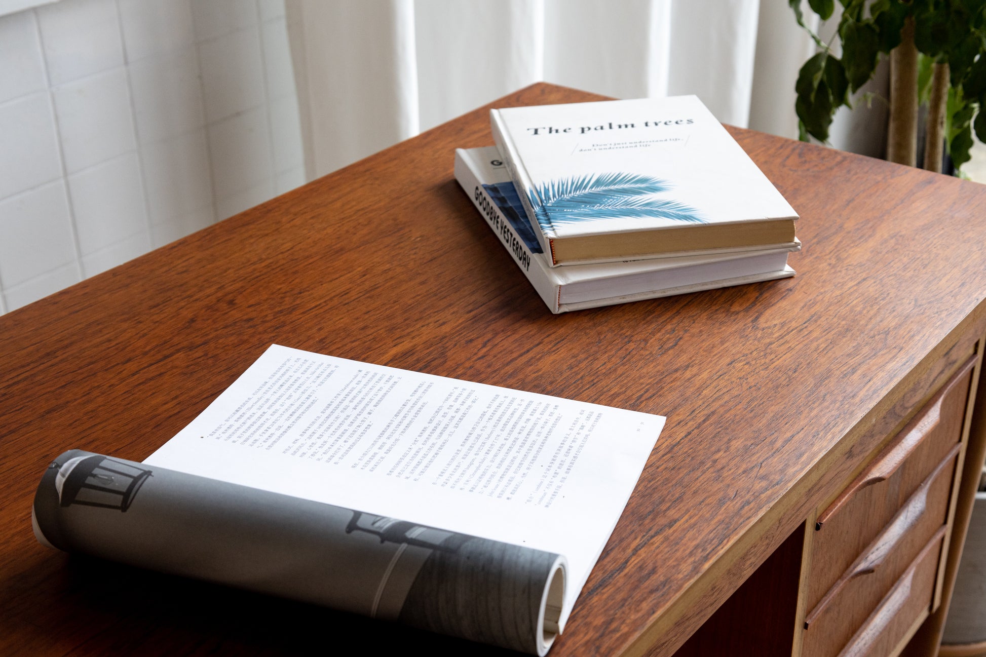 丹麥 柚木 單側 三抽 書桌 OLDANMARK