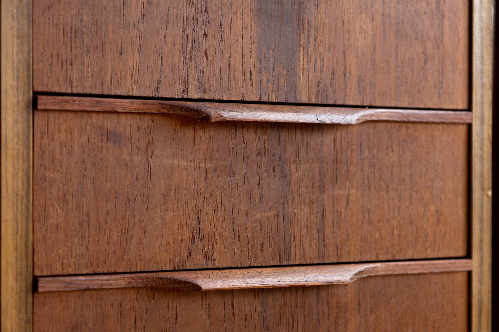 丹麥 柚木 單側 三抽 書桌 OLDANMARK