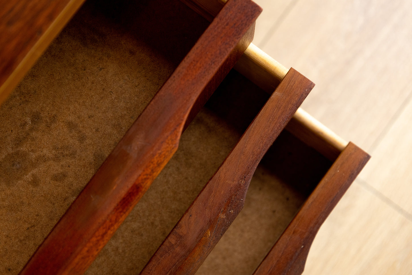 丹麥 柚木 單側 三抽 書桌 OLDANMARK