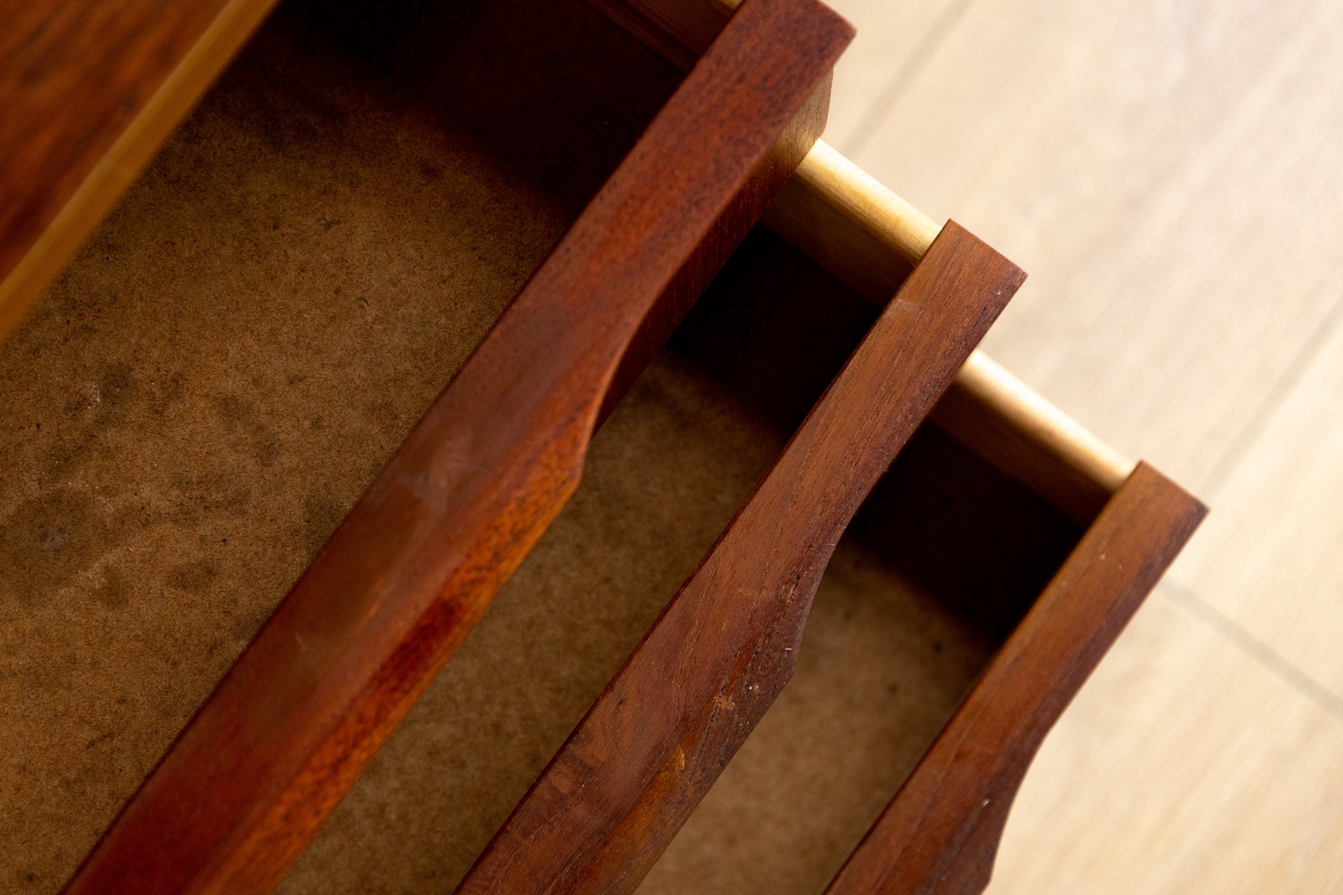 丹麥 柚木 單側 三抽 書桌 OLDANMARK