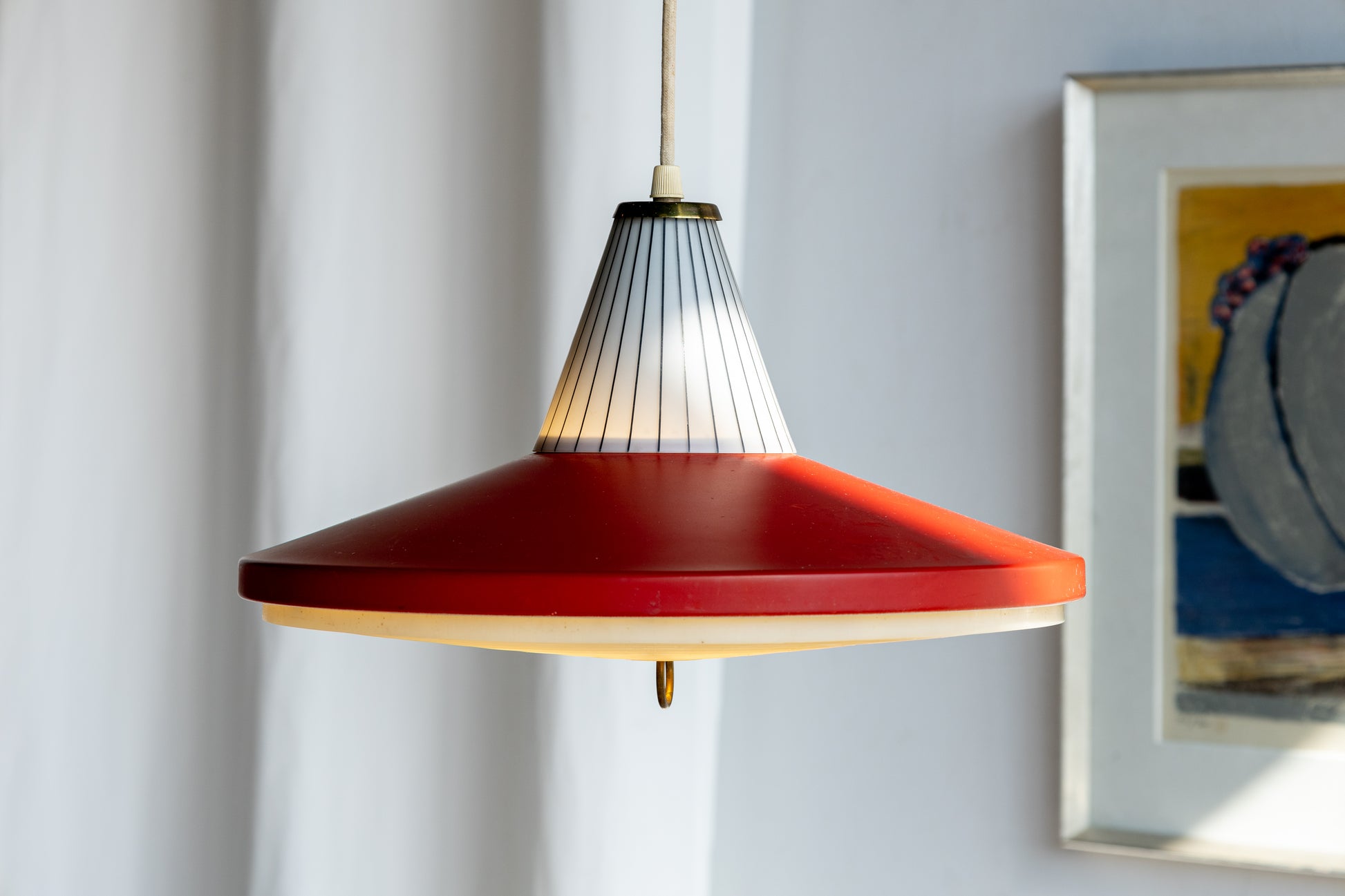 Bent Karlby Lyfa 紅白 飛碟 吊燈 OLDANMARK