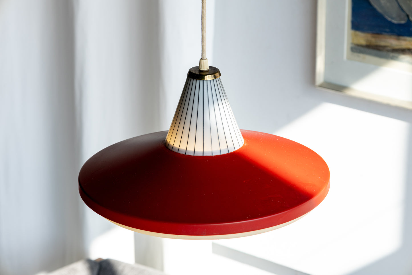 Bent Karlby Lyfa 紅白 飛碟 吊燈 OLDANMARK