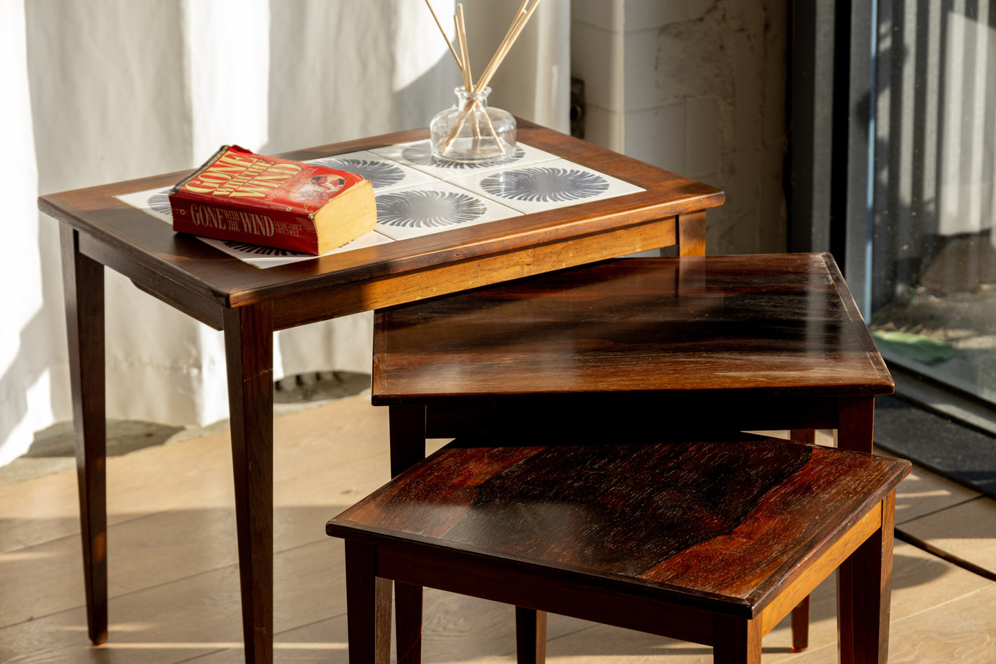 皇家哥本哈根 玫瑰木 瓷磚 三連桌 OLDANMARK