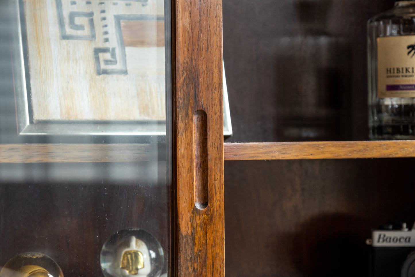 丹麥 玫瑰木 玻璃 滑門 邊櫃 OLDANMARK