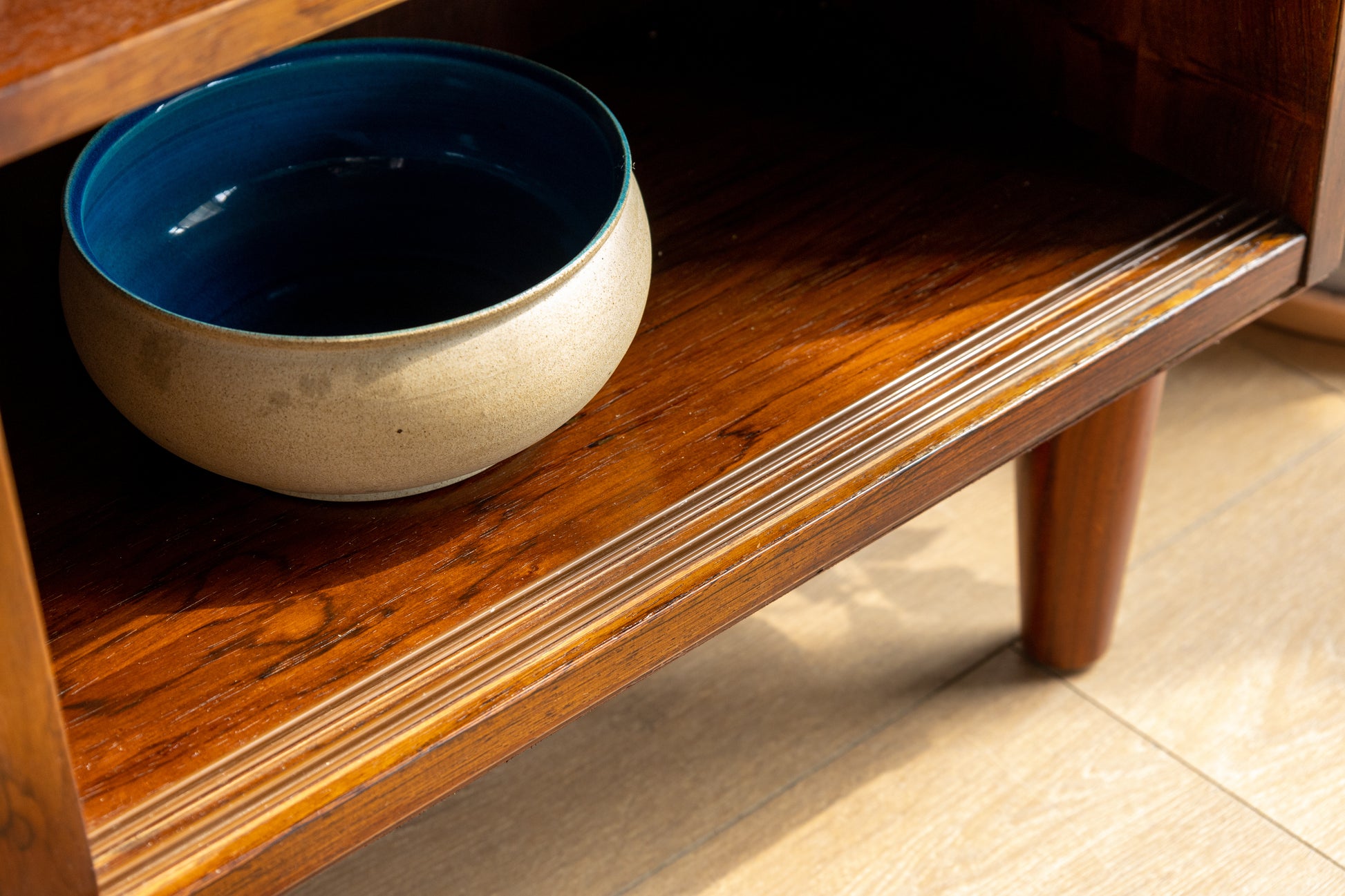 丹麥 玫瑰木 玻璃 滑門 邊櫃 OLDANMARK