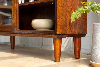 丹麥 玫瑰木 玻璃 滑門 邊櫃 OLDANMARK