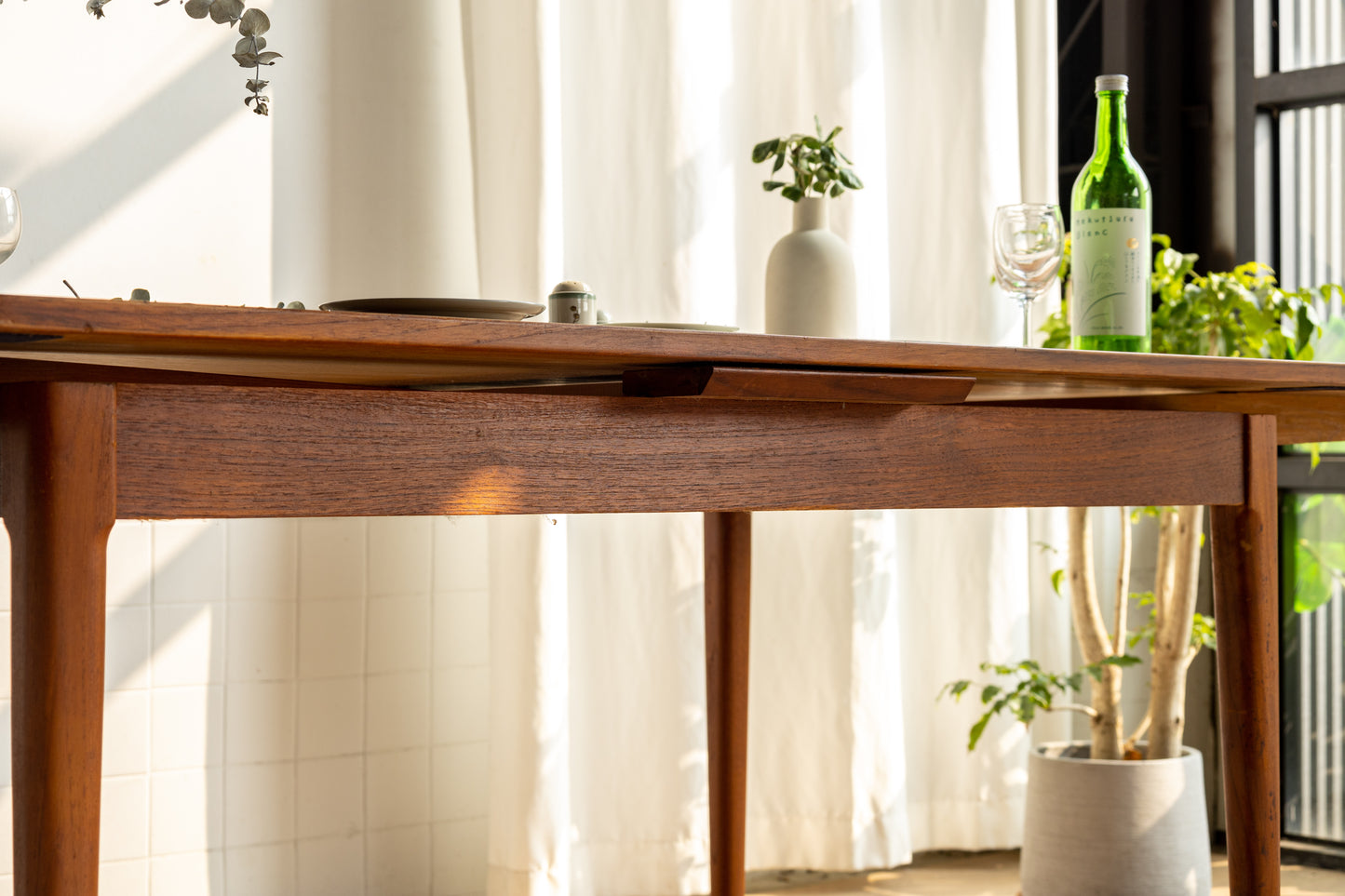 丹麥 柚木 抽拉式 延伸 餐桌 OLDANMARK