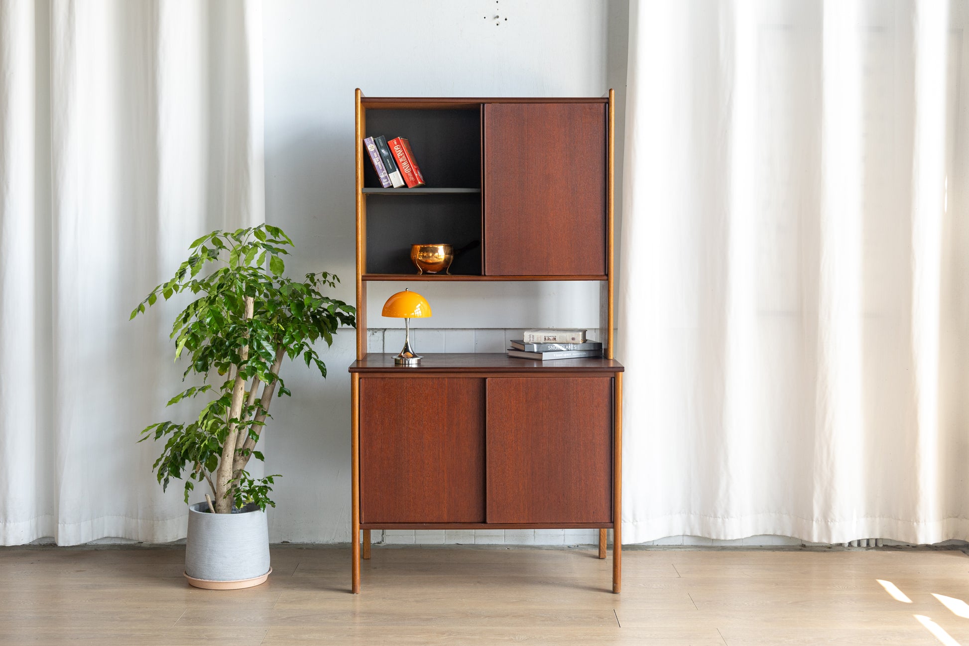 丹麥 柚木 分離式展示櫃 OLDANMARK