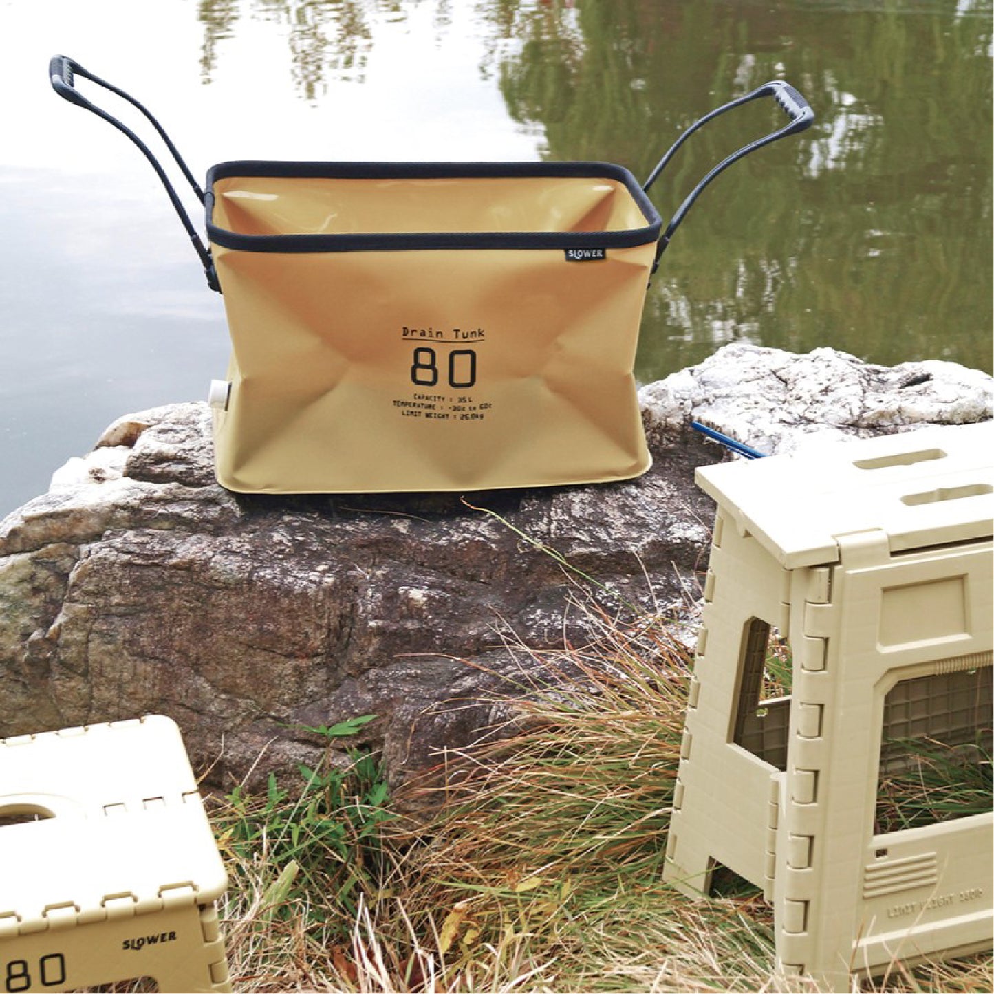 HANG STOCK DRAIN TUNK long handle folding waterproof storage basket 35L