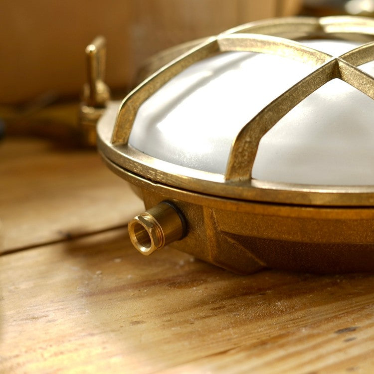 黃銅圓形 Grille 壁燈 #霧面玻璃