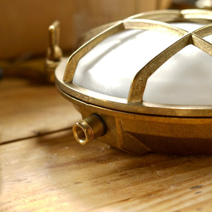 黃銅圓形 Grille 壁燈 #霧面玻璃