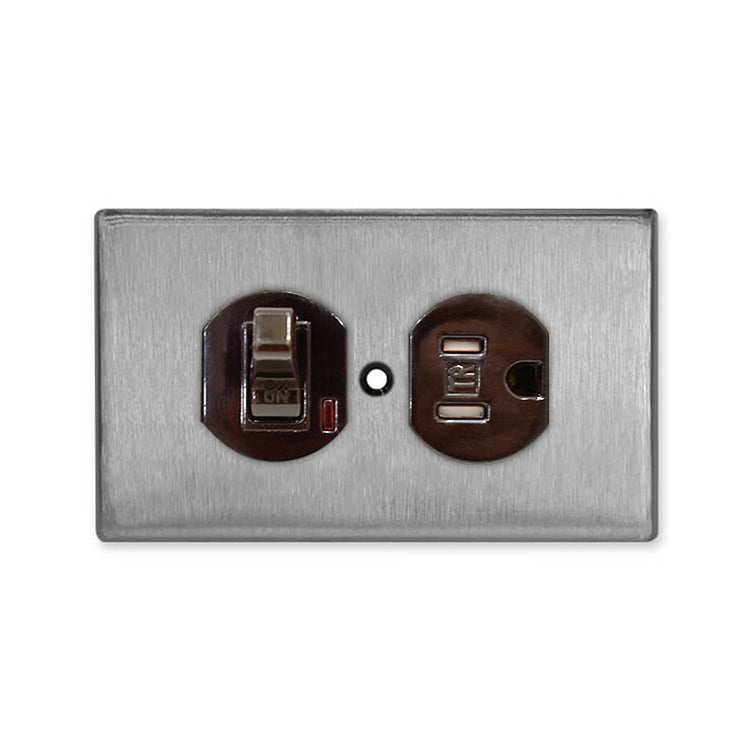 Metal series American copper switch socket