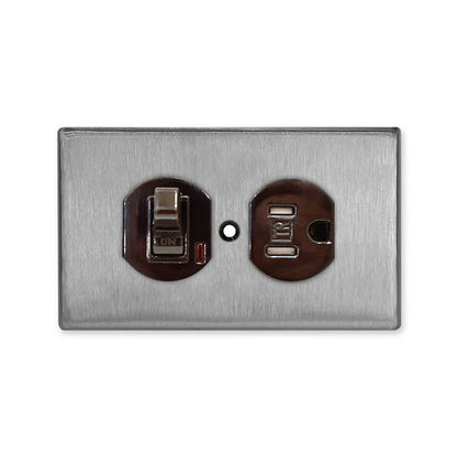 Metal series American copper switch socket
