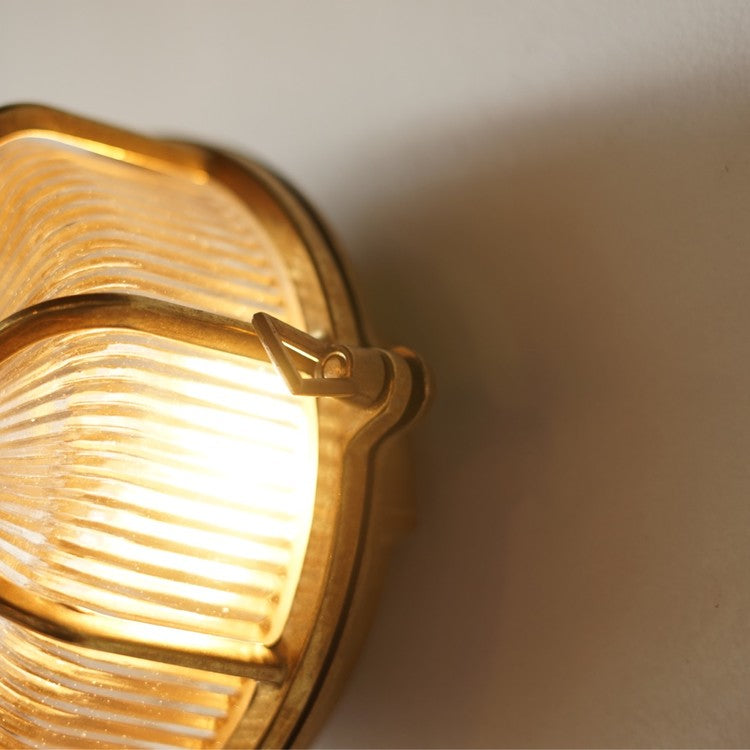 太陽花圓形網狀壁燈-03 #黃銅